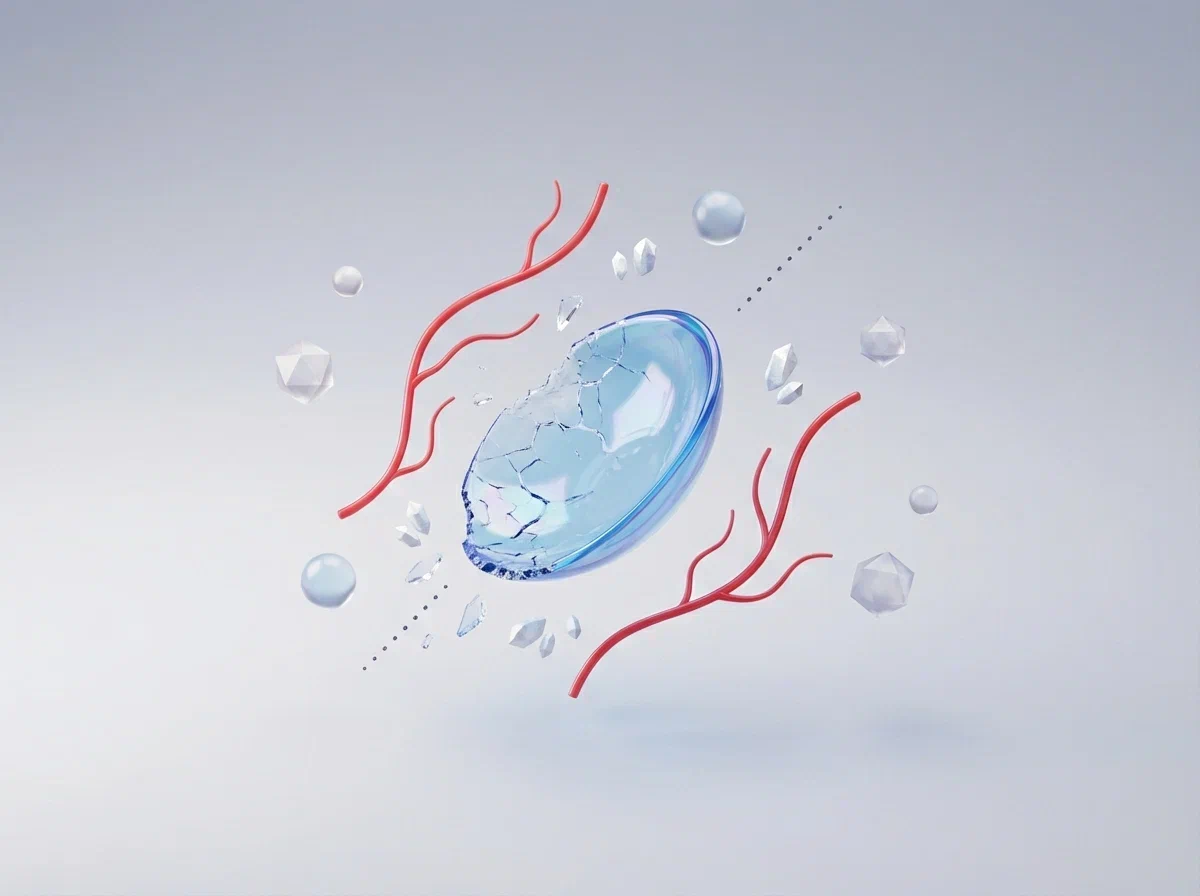 Осложнения контактной коррекции (механические, гипоксические, токсические реакции на средства ухода и синдром сухого глаза)